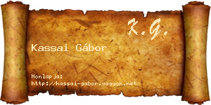 Kassai Gábor névjegykártya