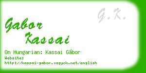 gabor kassai business card