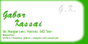 gabor kassai business card